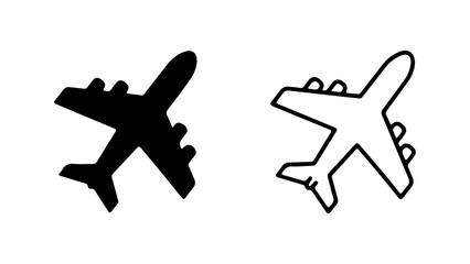 Obraz premium Airplane icon set with transparent background