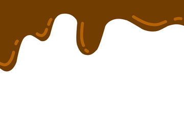 Minimal chocolate drip illustration with smooth curves and simple style.