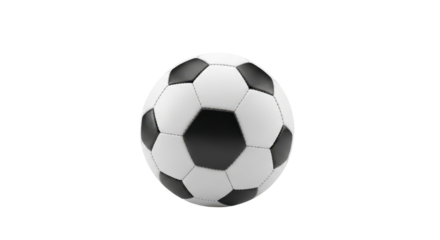 Classic black and white soccer ball isolated for sports marketing and graphic design isolated PNG with Transparent Background