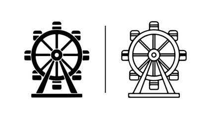 Ferris wheel icons with transparent background