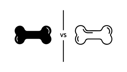 Dog bone comparison with transparent background