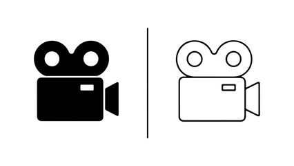 Vintage film camera icon with transparent background