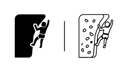 Rock climbing icon set with transparent background