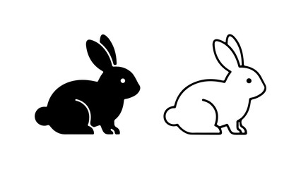 Rabbit icons with transparent background