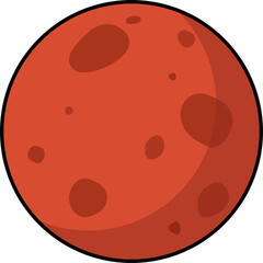 Mars | Planet Icon | Minimal Color Cosmic Design - for UI design, branding, cosmic aesthetics and educational visuals.
