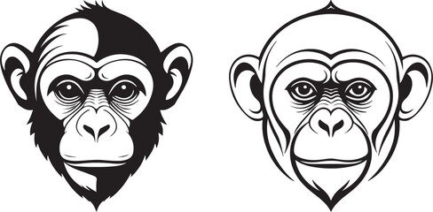 Stylish monkey face t-shirt design