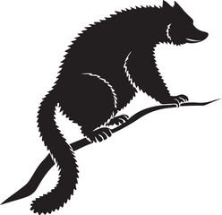 silhouette of a tiny monkey