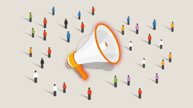 mass marketing communication to group of people loudspeaker public advertisement announcement