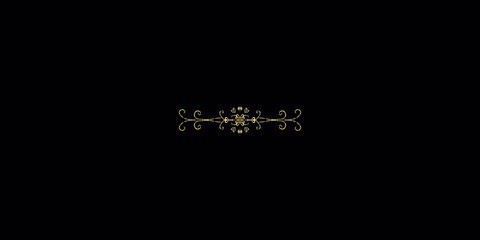 Gold Ink Line – Elegant Snowflake Border⑹