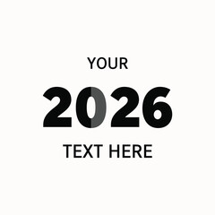 happy new year 2026 text design vector