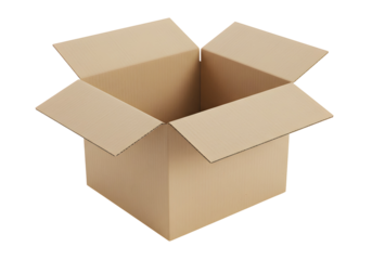 An empty cardboard box ready for shipping or storage, open and waiting