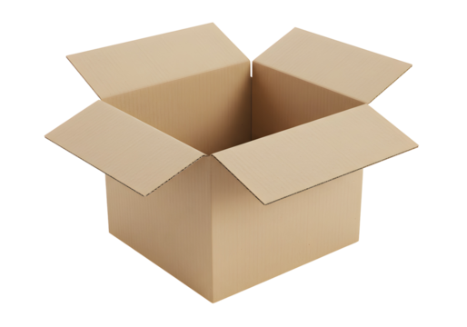 An empty cardboard box ready for shipping or storage, open and waiting