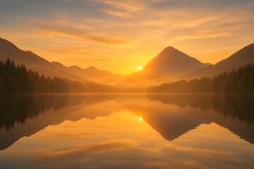 Obraz premium sunrise over the lake