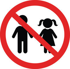 No children allowed symbol vector graphic scalable eps icon for prohibited areas