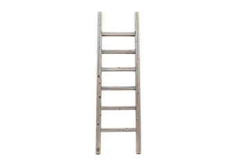 Old wooden ladder isolated on transparent background