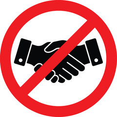 Scalable vector prohibition sign icon no handshake forbidden symbol eps file for commercial use