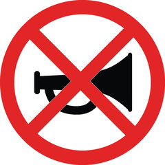 No horn sound prohibition vector icon scalable eps illustration sign