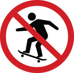 Vector graphic no skateboarding sign prohibition symbol illustration eps scalable icon © @ahmedmaynul