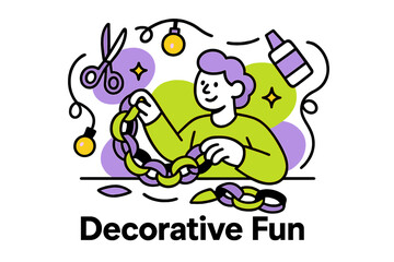 Obraz premium Holiday Crafting Magic. DIY craft ideas for holiday decorations. Abstract glowing scene of character making