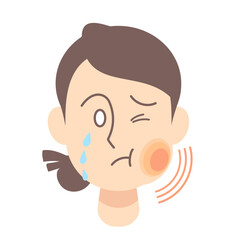 歯痛で泣く女性