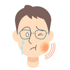 歯痛で泣く男性