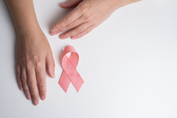 Breast Cancer Awareness Month. Pink october. Pink ribbon. Woman healthcare. Celebrate annual. Medic...