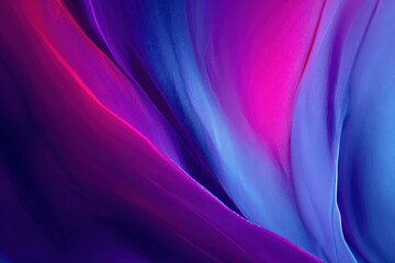 Obraz premium Vibrant, fluid abstract design featuring a dynamic blend of purple, pink, and blue hues, showcasing flowing lines and smooth transitions.