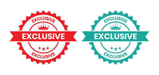 Obraz premium Exclusive badge circle logo template. Suitable for business, promotion, information and product label. Exclusive logo, label, sign, badge, symbol, banner, line, flat vector, isolated illustration.