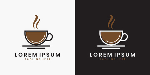 Coffee cup logo design for cafe and restaurant branding