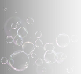 Bubble, circle, object, water, many-coloured in a glossy floating style. Transparent PNG perfect for Overlay in realistic air, liquid, or decorative visuals. Includes high-quality colourful PNG design