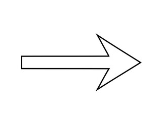 Simple Black Arrow Pointing Right Isolated on White Background