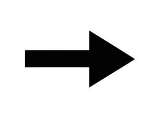 Isolated Rightward Arrow Graphic Sign on White Background