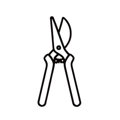 Outline of Pruning Shears, Gardening Tool for Trimming Plants and Cutting Branches