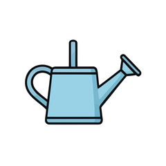 Light blue watering can with black outline for garden or outdoor irrigation equipment