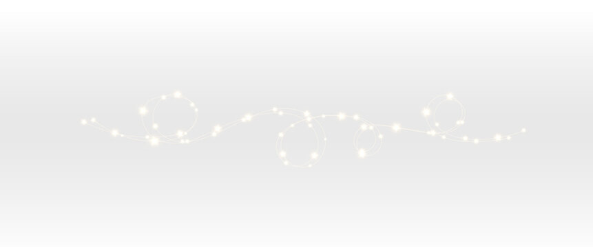 String, light, bulb, hanging, white in a glowing festive garland. Transparent PNG perfect for Overlay in Christmas, patio, or party decoration designs. Includes high-quality bright PNG lights.
