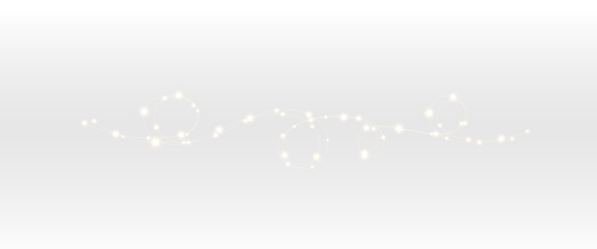 String, light, bulb, hanging, white in a glowing festive garland. Transparent PNG perfect for Overlay in Christmas, patio, or party decoration designs. Includes high-quality bright PNG lights.