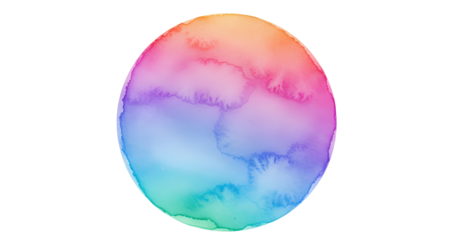Abstract colorful watercolor circle shape artistic design element or vibrant background texture isolated PNG with Transparent Background - Powered by Adobe