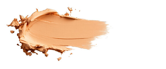 Cosmetic cream swatch isolated on transparent background beauty product skin tone foundation smear