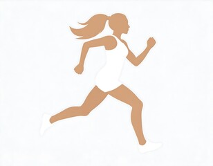 Silhouette of a woman jogging