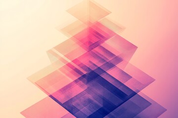 Layered geometric shapes create a vibrant and abstract design with soft, pastel hues.