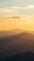 Mountain Range Silhouette at Sunset | Atmospheric Landscape for Travel and Nature Photography