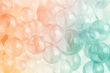 A delicate arrangement of translucent spheres, showcasing a soft gradient of pastel colors.