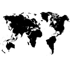 Simple black and white world map