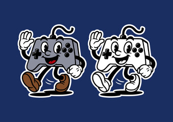 Vintage Videogame Control Retro Cartoon