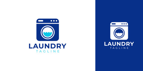 Laundry Logo with Creative Concept Idea Vector Design
