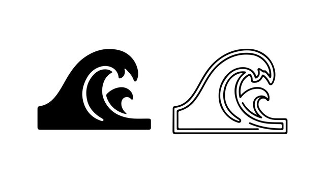 Ocean wave icon with transparent background