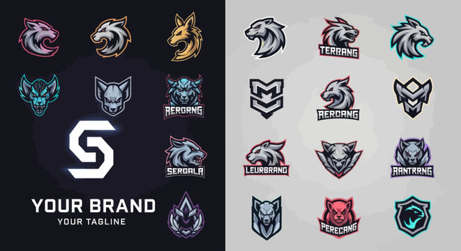 Collection of Fierce Animal and Abstract Gaming Logos for Esports Teams.