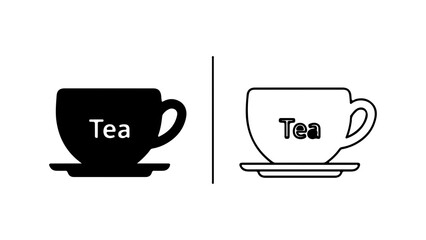 Tea cup icons with transparent background