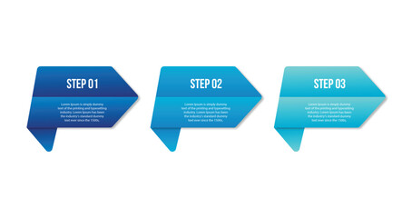 Infographic arrows with step up options. Vector template in flat design style