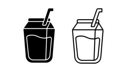 Drink in paper cup with straw with transparent background